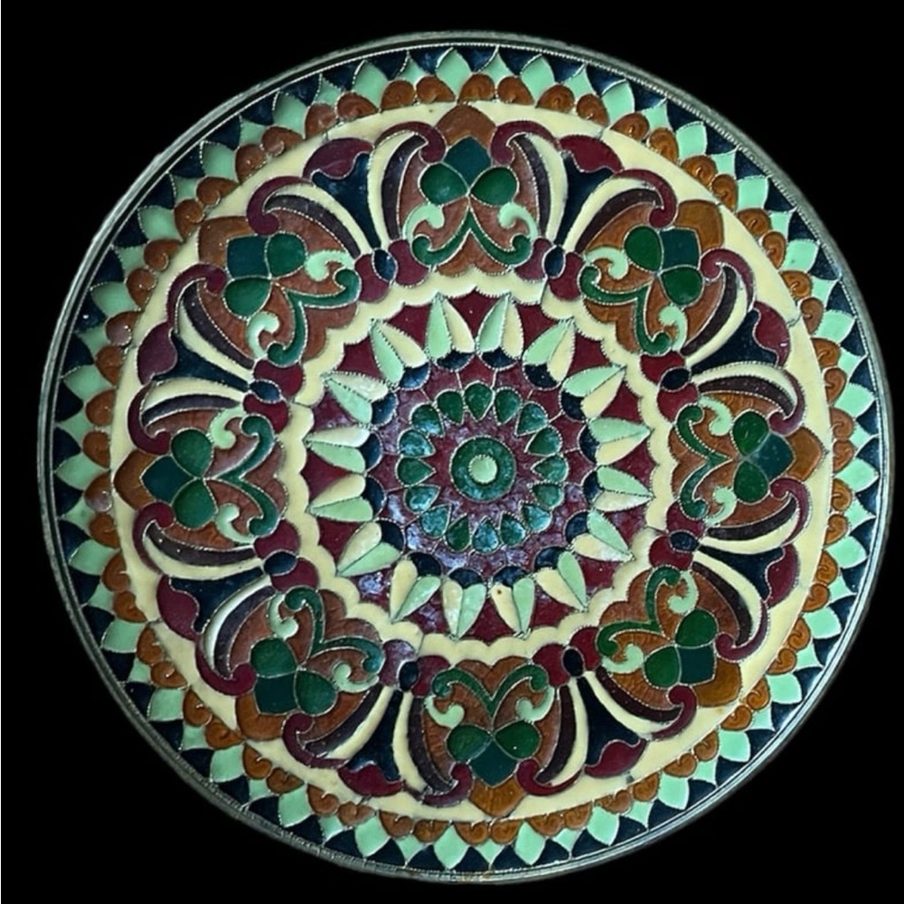 Byzantine mosaic on brass plate